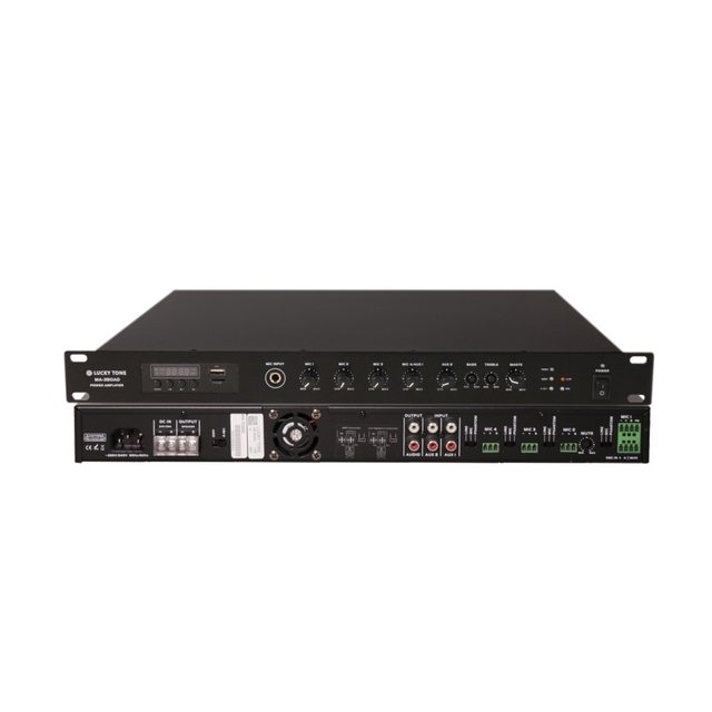 350W Class D Mixer Amplifier with Multi-Zone Audio Control Bluetooth MP3 Tuner Display EMC Priority Paging Mixer Amplifier