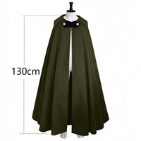 Cape rouge médiévale avec boutons argentés - Cape longue vintage pour adultes, Renaissance, Gothique, Halloween, Cosplay