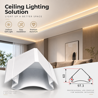 Profilé en aluminium pour éclairage LED encastré, forme spéciale pour plafond, mur, éclairage indirect linéaire intérieur dissimulé