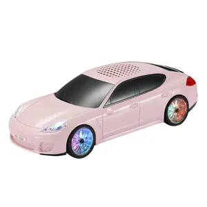 Portable Mini Wireless Colorful LED Bluetooths Loudspeaker FM Car Model Sound Box Speaker forHome Appliance Kids Toy