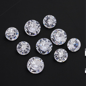 Synthetic Zircon Loose Stones Round White Perforated For Jewelry DIY Craft Supplies - Product Image 3