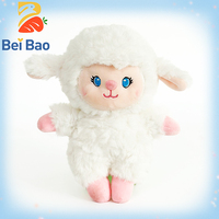 Meilleur prix : Jouet d'oreiller en peluche super doux en forme de mouton aux yeux bleus, animal en peluche transformable, poupée en polyester lavable pour le soulagement du stress