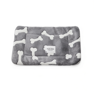 Cama Reversible para Perro de Franela con Diseño de Hueso, Rectangular, Lavable a Máquina, para Jaula, Uso en Interiores, Todas las Estaciones - Product Image 1