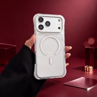 Coque de téléphone portable magnétique transparente minimaliste pour iPhone, personnalisable