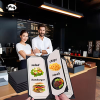 Couvre-menus de restaurant en similicuir de qualité supérieure, imperméable, avec logo personnalisé, plusieurs pages, style intérieur