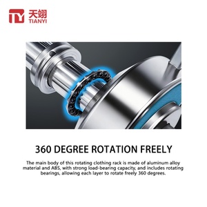 TIANYI TY-9200 3-Layer Rotating Aluminum Alloy <b>Ceiling</b>-<b>Mounted</b> Bedroom <b>Clothes</b> <b>Drying</b> <b>Rack</b> Hanging Standtie Holder Organizer - Product Image 4