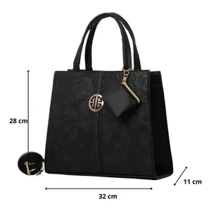 Bolso Tote Fana Alola para Mujer, Negro, Microfibra, Cuero Sintético, Cierre Abierto, Correa Cruzada, Uso Diario Informal, M3728 - Product Image 4