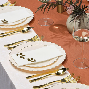 Tùy Chỉnh Airlaid Giấy Khăn Ăn 1-Ply Khách Khăn Serviettes Với Lá Vàng Lá Thiết Kế In Bộ Đồ Ăn Cho Bữa Ăn Tối Bên - Product Image 4