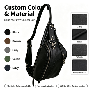 Sac bandoulière et sac de poitrine en cuir PU personnalisé pour l'extérieur, résistant à l'eau, étui portable pour appareil photo, pour la photographie <span class=keywords><strong>Onestep</strong></span> - Product Image 4