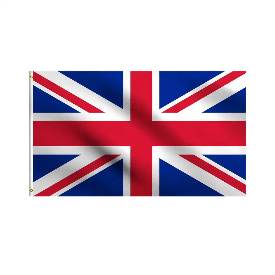 Toptan ucuz fiyat özelleştirilmiş tasarım dijital baskı İngiltere birleşik krallık ulusal bayrak