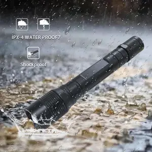 Replaceable Battery 20000LM High Lumens Torch Zoomable LED Tactical Anti-fall Anti-shock Flashlight