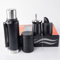 Ensemble complet de préparation de Yerba Maté : Gourde isotherme de 1300 ml en acier inoxydable à double paroi avec tasse à maté et bombilla, sac cadeau inclus