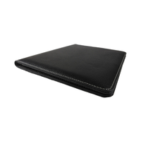 Carpeta de cartera de tamaño A4 de cuero genuino, bolsa de documentos de PU, carpeta de presentación, patrón elegante diseñado, papeles de transporte, documentos