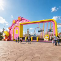 Équipement d'amusement, guichet de billetterie extérieur personnalisable, fabricant certifié CE, portail thématique, équipement de terrain de jeux non motorisé