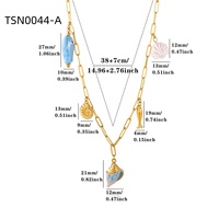 Collar Serie Océano en OFERTA, Chapado en Oro de 18K, Acero Inoxidable, Decoración de Conchas y Perlas, Cadena de Clip, para Mujer, Ideal para Regalo