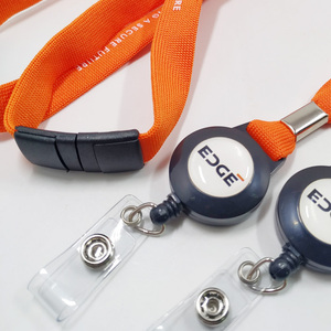 Business Card Holder <strong>Clip</strong> <strong>Safety</strong> Clasp Tubular Knitting Neck <strong>Lanyards</strong> with Retractable Reeler Card Badge Holder - Product Image 6