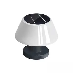 Solar Outdoor Garden Table Lamp High Waterproof Dust-proof IP54 Mushroom Desk Lamp Button Press Control Warm Light/RGB