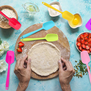 Thực phẩm lớp Silicone Thìa chịu nhiệt nhỏ cao su spatulas không dính nướng cong spatulas - Product Image 2