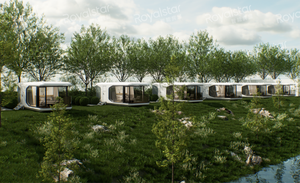 360 ° Panoramic Starlight Villa Star Series N28 Ultra Prefab House con cúpula transparente - Product Image 2