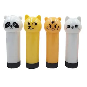 New stock empty cute cat dog bear tiger animal shaped lip balm packaging containers cartoon lipstick tube for kids and girls 4g