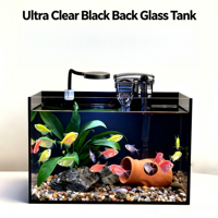 USMILEPET Eco Landscape Aquarium en verre et terrarium pour tortues, petit aquarium de bureau avec filtration à circulation pour créatures aquatiques