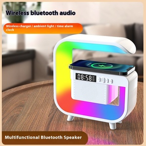 Mini Altavoz Inalámbrico Multifuncional G3 con Carga Inalámbrica, LED RGB Inteligente, Altavoz de Audio de 5 W con Reloj Despertador y Ambiente - Product Image 3