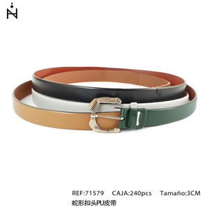 Cintura in Pelle PU con Fibbia a Serpente 3Cm Moda Casual per Uomo e Donna - Product Image 2