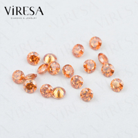 Piedras de Moissanita Opalescentes de Color Naranja Creadas en Laboratorio, Corte Brillante de 0.7-9 mm, 1 Quilate, Sueltas, Certificadas por Terceros, Marca Viresa