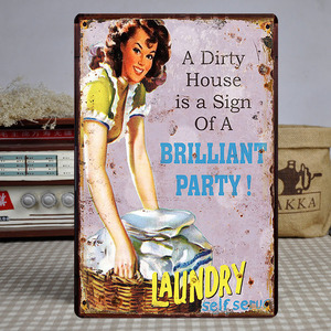 Cartello in metallo per lavanderia Vintage, - Product Image 2