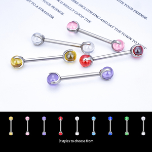 G23 F136 titanio 14G hilo interno pezón anillo Barbell chapado en oro circón cristal gema <span class=keywords><strong>mujer</strong></span> pecho <span class=keywords><strong>Piercing</strong></span> cuerpo joyería - Product Image 5