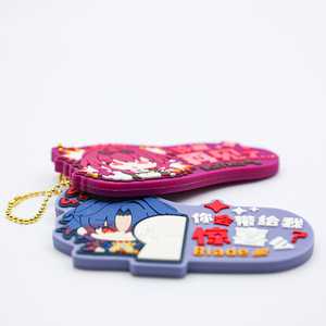 Custom <b>Silicone</b> Soft Rubber PVC Cartoon Anime Character Keychain Key Tag Graduated Gift Souvenir PVC Keychain with <b>Bead</b> Chain - Product Image 2
