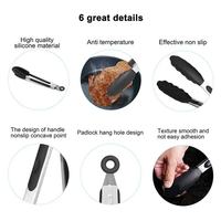 Ustensiles de cuisine de haute qualité ensemble de pinces de cuisson en acier inoxydable Silicone barbecue pince pinces outils de cuisson pour les enfants
