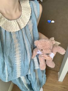 Pyjama pantalon ensemble deux pièces ensemble vêtements pour femmes <span class=keywords><strong>Homewear</strong></span> été corée confort décontracté mode respirant coupe ample <span class=keywords><strong>grande</strong></span> <span class=keywords><strong>taille</strong></span> - Product Image 5