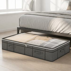 Bolsas de Almacenamiento para Debajo de la Cama y del Sofá con Asas Resistentes y Ventana Transparente, Diseño Rectangular, Hechas en China (Negras) - Product Image 4