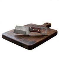 Couteau de chasse et de survie à lame fixe mini, forgé à la main en acier Damas de haute qualité, pointe tombante, manche en résine OEM