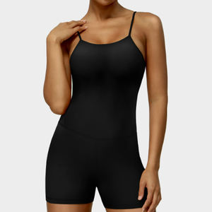 Conjunto de pantalones cortos de traje de yoga enderezados, top de fitness de una pieza de estilo desnudo, gama alta de una pieza - Product Image 3