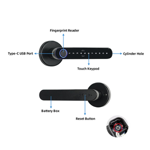 Tuya Wifi senza chiave con impronta digitale in alluminio a dente blu digitale Smart <span class=keywords><strong>serratura</strong></span> per <span class=keywords><strong>serratura</strong></span> in legno - Product Image 6