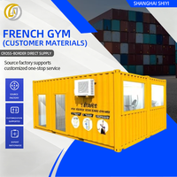 Salle de sport compacte préfabriquée en conteneur, salle de fitness mobile modulaire en acier avec fenêtre et porte vitrée pour les activités de fitness en plein air