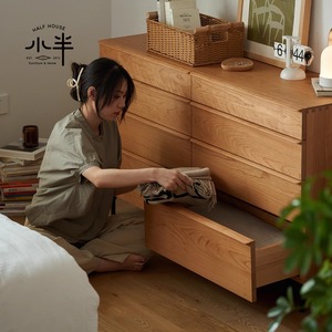 Commode à huit tiroirs en bois massif de cerisier pour chambre à coucher - Product Image 3