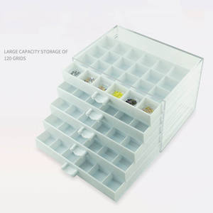 120 rejilla transparente multifunción herramientas de almacenamiento verde claro Rosa joyería caja de cajón de diamantes de imitación acrílico uñas encanto caja de almacenamiento - Product Image 5