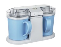 Le plus récent fabricant de crème glacée Double tasses maison Mini sorbetière 0.5Lx2 sorbetière