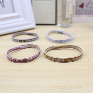 Élastique à cheveux imprimé avec motif lettre, haute élasticité, pour femmes et enfants, accessoire de coiffure décontracté, origine Yiwu - Product Image 4