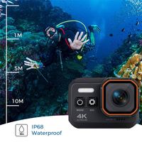 Caméra d'action étanche 4K 60FPS WiFi 30M sous-marine EIS anti-tremblement 170° °   Objectif grand angle pour la plongée, le cyclisme et les vlogs