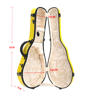 Coque rigide SUN-FM YW RM F Type Mandoline FRP avec doublure en velours écrasé résistant à la pression et poignée en cuir faite à la main - Product Image 4