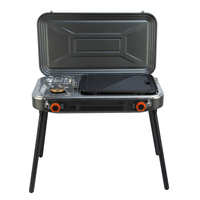 Estufa de Camping Portátil Plegable Resistente al Viento con Combustible de Butano, Equipo Profesional de Cocina para Exteriores