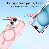 Étui de téléphone de mode de bord de vague magnétique pour iPhone 13 14 15 16 Pro Max étui de téléphone mat givré pour iPhone 16 Pro