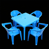Ensemble de table et chaises carrées en plastique pour événements extérieurs : mariages, traiteurs, fêtes, restaurants, barbecues, marchés nocturnes, stands de restauration