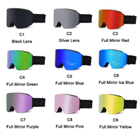 Vente en gros OEM Logo personnalisé Lunettes de ski anti-buée Lunettes de ski protectrices Lentille amovible Lunettes de ski personnalisées pour hommes femmes