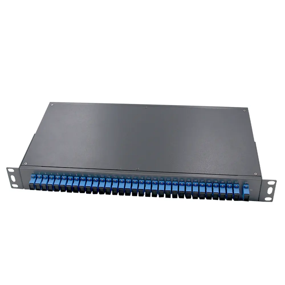 Divisor de fibra óptica tipo Rackmount PLC, unidad 1U para sistemas FTTX, 1x16