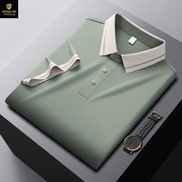 Chemise à col pour homme, unie, à manches courtes, en nylon-spandex, respirante, séchage rapide, infroissable, collection Printemps-Été, pour le commerce transfrontalier